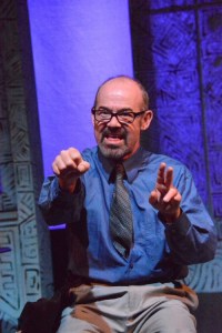 A brilliant Clive Worsley as the eccentric Beeson in Just Theater's west coast premiere of Ron Handel's "A Maze". Photo Credit: Just Theater.