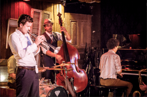 Philip Watt as Chet Baker (with Doug Lee and Michael Parsons) in "Chetty's Lullaby".