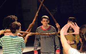 Sam Bertken is delightful as a petulant Peter Pan in Custommade's Production of Peter/Wendy. Photo Credit: Jay Yamata.