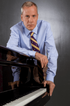 John Fisher as actor Henry playing the role of composer Benjamin Britten in Alan Bennett's "The Habit of Art" at Theatre Rhino. Photo Credit: Kent Taylor.