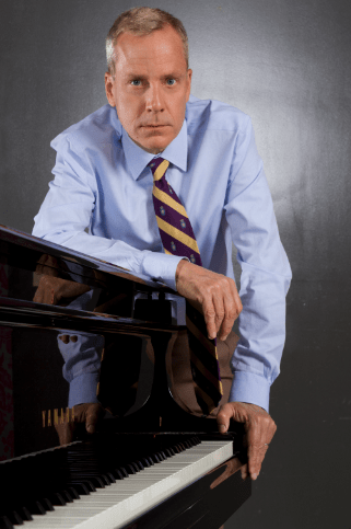 John Fisher as actor Henry playing the role of composer Benjamin Britten in Alan Bennett's "The Habit of Art" at Theatre Rhino. Photo Credit: Kent Taylor.