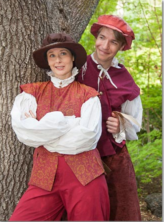 as Rosalind and as Orlando in Marin Shakespeare Company's productin of "As You Like It". Photo Credit: Steven Underwood.