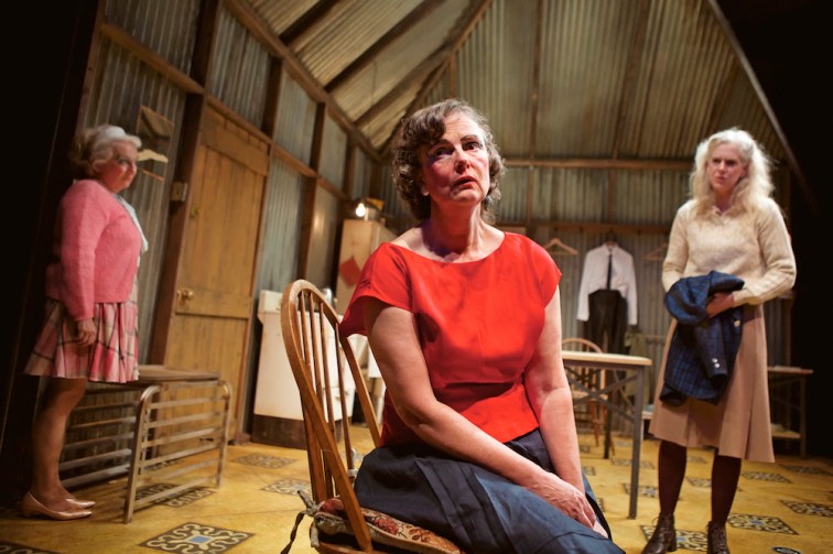 (from l to r) Trish Mulholland as Clara, Anne Darragh as Breda and Beth Wilmurt as Ada in "The New Electric Ballroom".  Photo Credit: Pak Han.