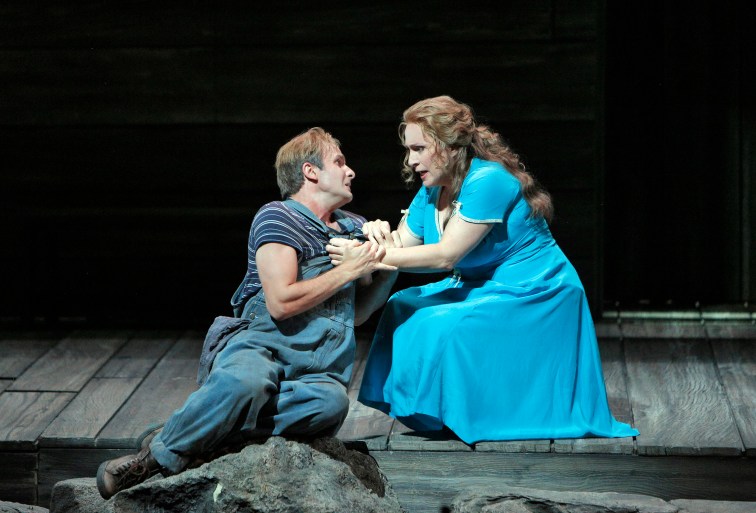 Patricia Racette as Susannah Polk  and James Kryshak as Little Bat McClean. Photo Credit: Cory Weaver/San Francisco Opera 