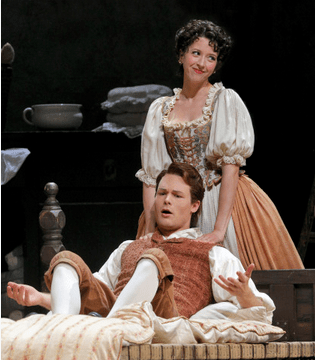 Philippe Sly as Figaro and Lisette Oropesa as Susanna. Photo Credit: Cory Weaver/San Francisco Opera