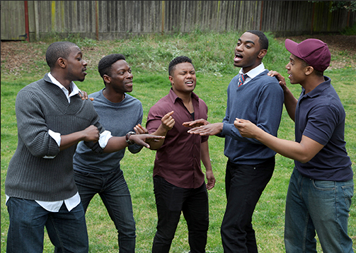 Members of the choir ensemble in Marin Theatre Company's Bay area premiere production of Tarell Alvin McCraney's