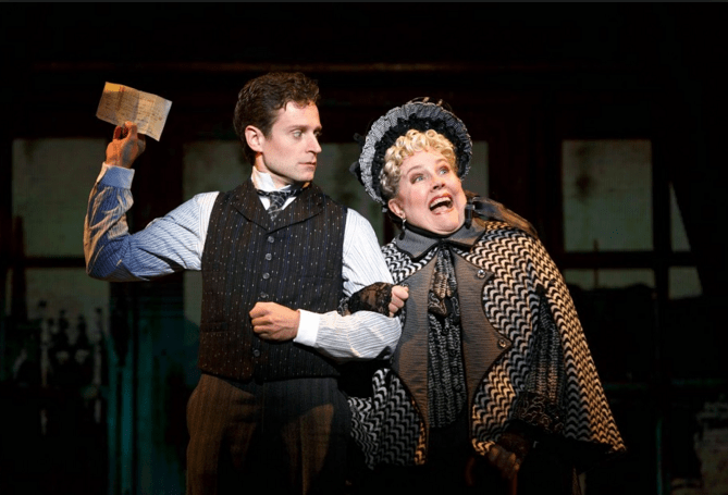 Kevin Massey as Monty Navarro and the show-stopping Mary VanArsdel as Miss Shingle in "A Gentleman's Guide to Love and Murder."