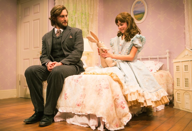 Woodnut (Joshua Schell) is uncomfortably intrigued by the child Iris (Carmen Steele) in "The Nether," an virtual world designed to appeal to pedephiles. 