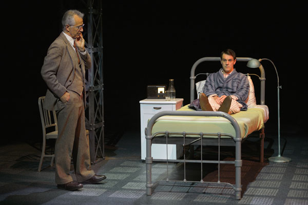L to R: David Strathairn as Dr. Philp Cotton and Dan Clegg as Chester Bailey in A.C.T.'s world premiere production of Joseph Dougherty's "Chester Bailey." Photo Credit: Kevin Berne.
