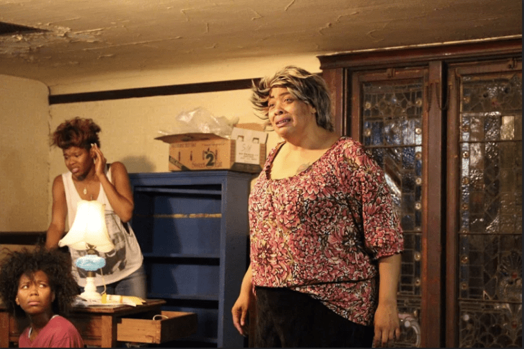 (from l) Chaz Shermil as Cookie, Jasmine Hughes as Crank, and Kimba Daniels as Big Mama. Photo Credit: Ubuntu Theater Project.