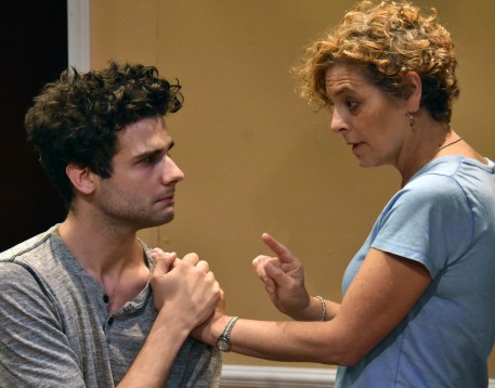 Adam Magill and Stacy Ross as mother and son (maybe) in "The Thrush and the Woodpecker: a Revenge Play." Photo Credit: Jay Yamada.